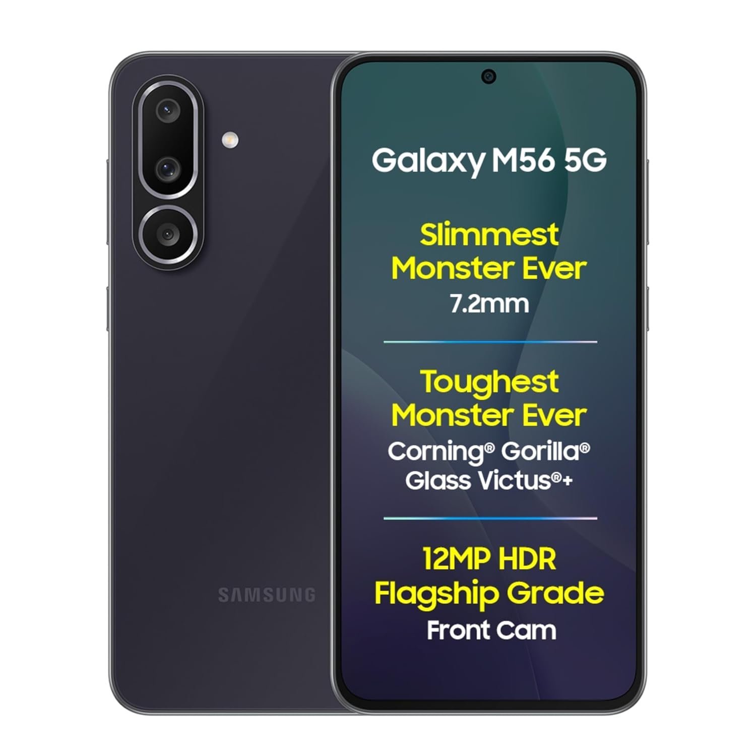 Samsung Galaxy M36 5G Mobile (Velvet Black, 8GB RAM, 128GB Storage) | Google Gemini| Gorilla Glass Victus+ | 7.7mm | AI Enhanced 50MP OIS Triple Camera| Nightography| Lag-free Gaming | Without Charger