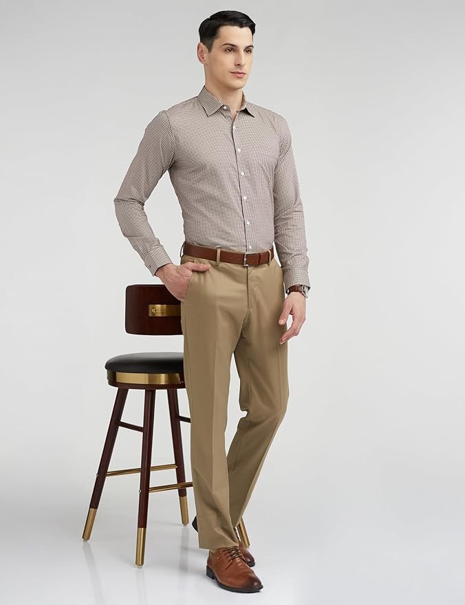 Van Heusen Formal Checkered Shirt for Men| Premium Cotton| Full Sleeves| Slim Fit |Breathable Fabric - Image 2