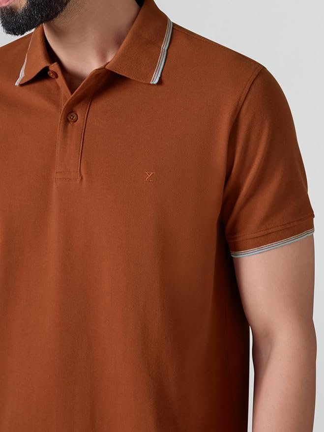 XYXX Accent Men's Solid Cotton Polo T Shirt | Collar Tshirts | Half Sleeves | Solid-Slim Fit - Image 5