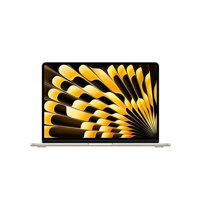 Apple 2026 MacBook Air 13″ laptop with M5 chip: AI and Apple Intelligence, 34.46 cm (13.6″) Liquid Retina Display, 16GB Unified Memory, 512GB SSD Storage, 12MP Center Stage Camera, Touch ID; Starlight