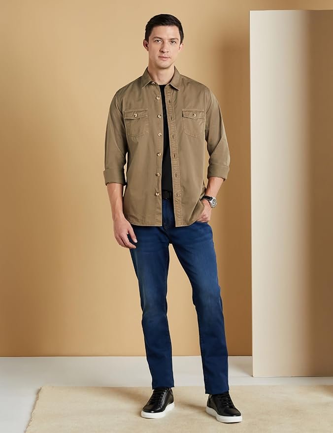 Symbol Premium Men's Washed Cotton Twill Casual Shirt - Regular Fit | Pure Cotton (Available in Plus Sizes) - Image 2