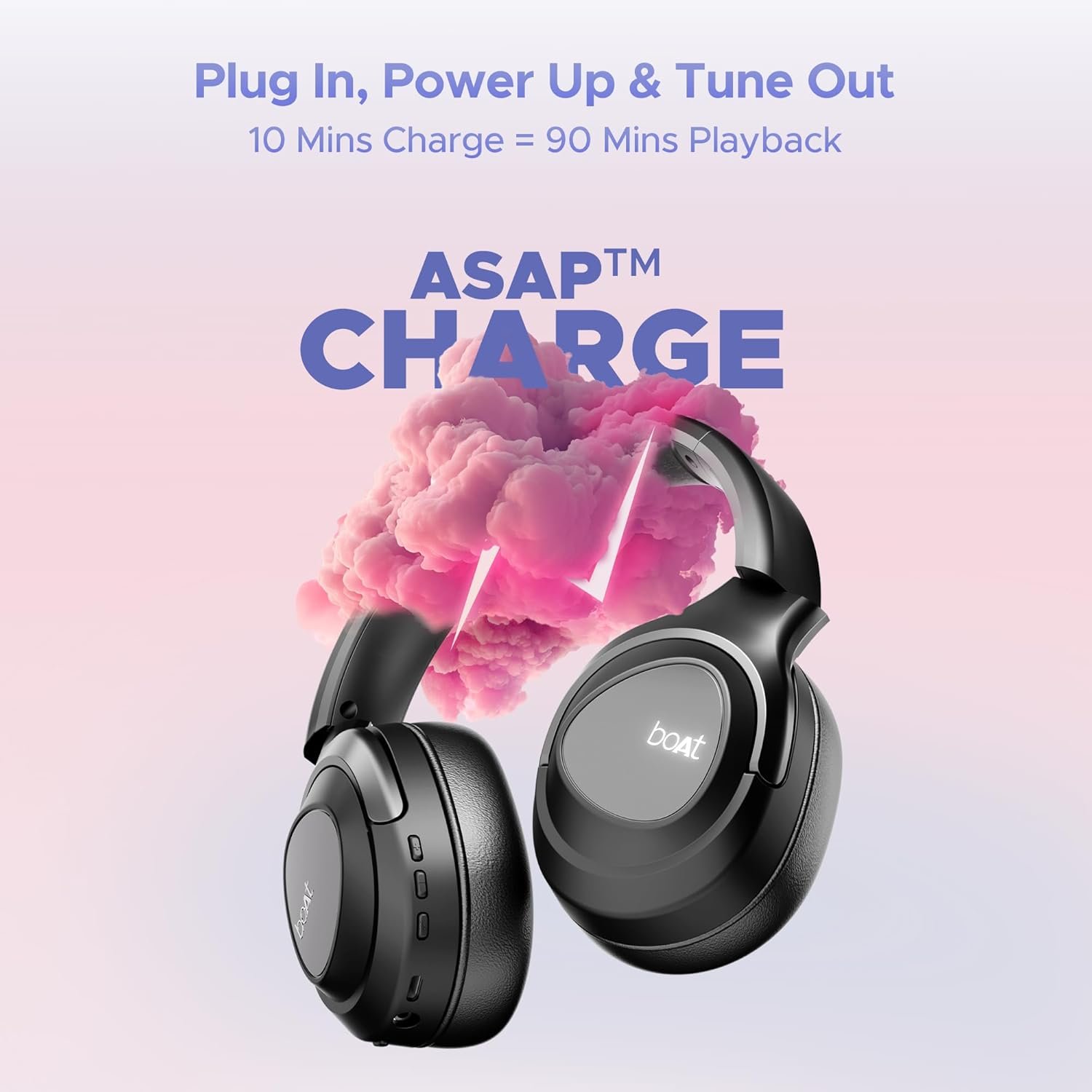 Boat Nirvana Eutopia Bluetooth Over Ear Headphones with Head Tracking Function, Spatial Audio,20 HRS Playtime, Enx™ Tech, ASAP™ Charge, Hearables App(Android & iOS Compatible)(Primia Black) - Image 6