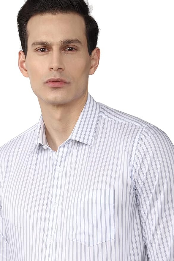 Van Heusen Formal Striped Shirt for Men| Premium Cotton| Full Sleeves| Slim Fit |Breathable Fabric - Image 5