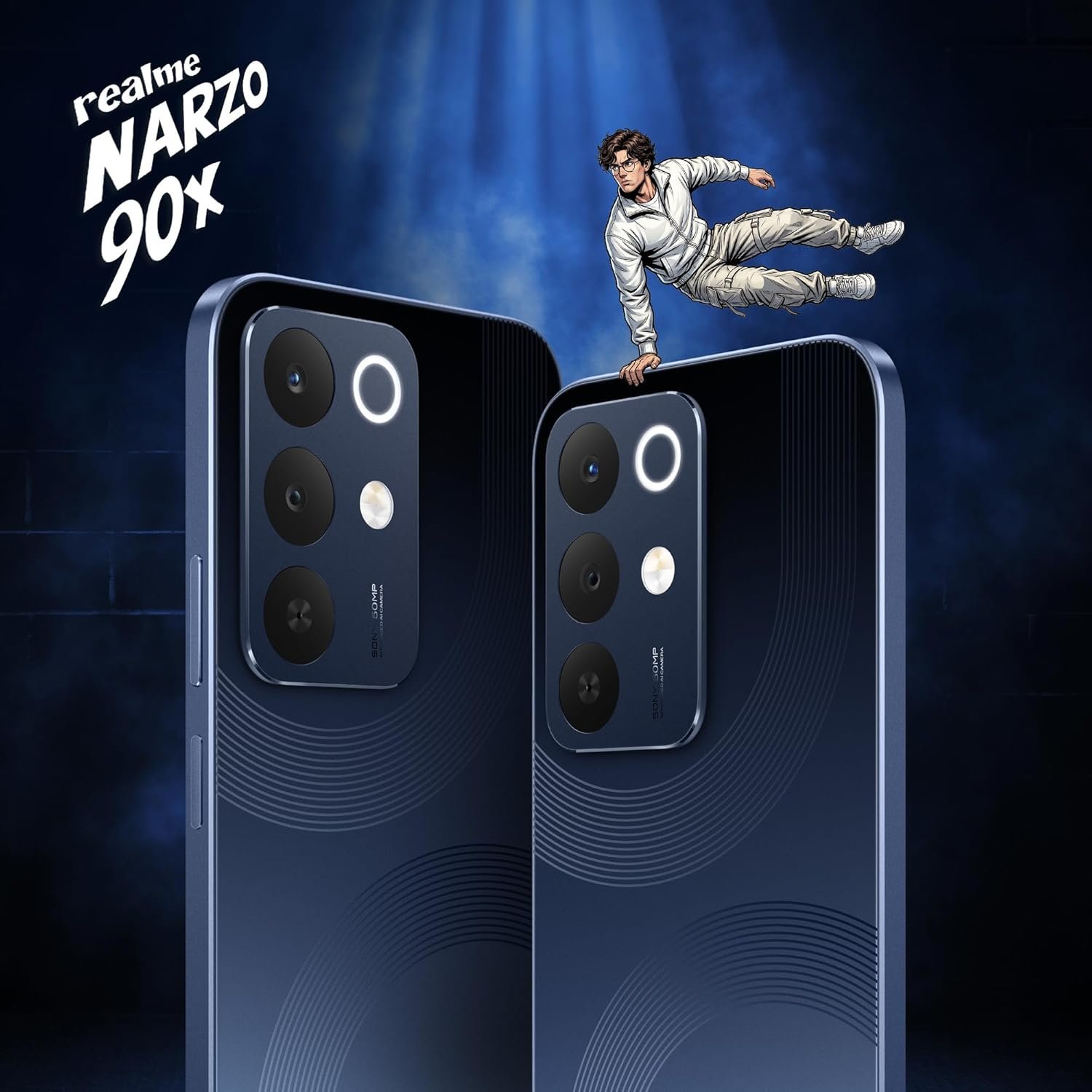 realme NARZO 90x 5G (Marine Blue,8GB+128GB) | 7000mAh + 60W Biggest Battery & Fastest Charging in The Segment* | 144Hz Bright Display | Sony 50MP AI Rear Camera | AI Assist | 400% Ultra Boom Speaker - Image 5
