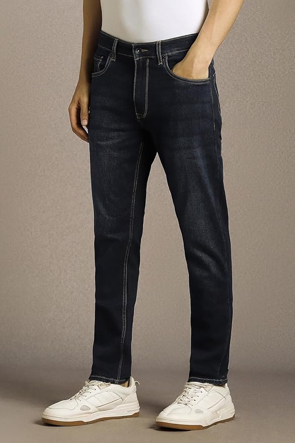 Louis Philippe Men's Smart Fit Stretch Fabric for Comfort Premium Wash Aesthetic Authentic Twill and Durable Jeans - Image 3