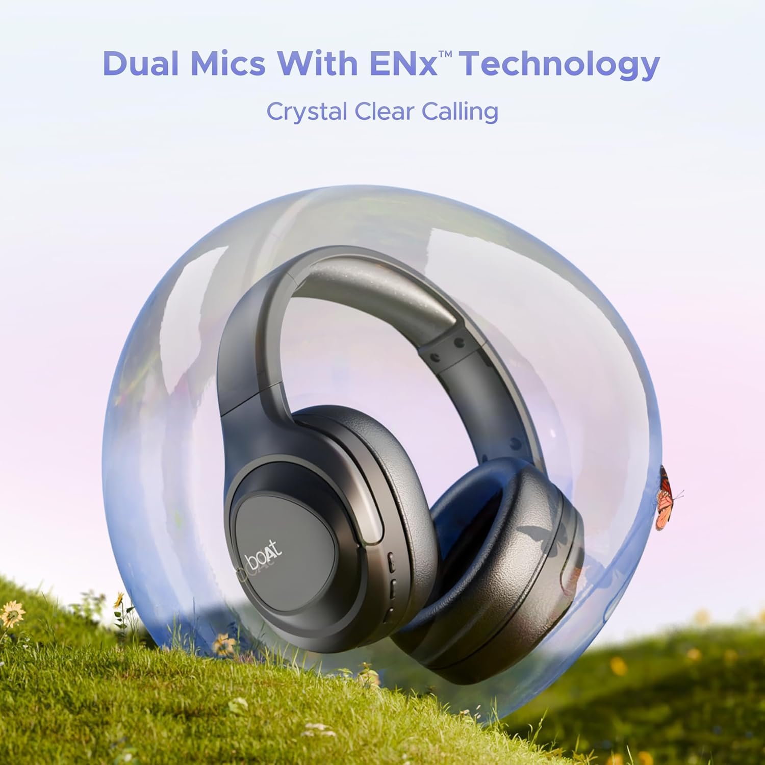 Boat Nirvana Eutopia Bluetooth Over Ear Headphones with Head Tracking Function, Spatial Audio,20 HRS Playtime, Enx™ Tech, ASAP™ Charge, Hearables App(Android & iOS Compatible)(Primia Black) - Image 3