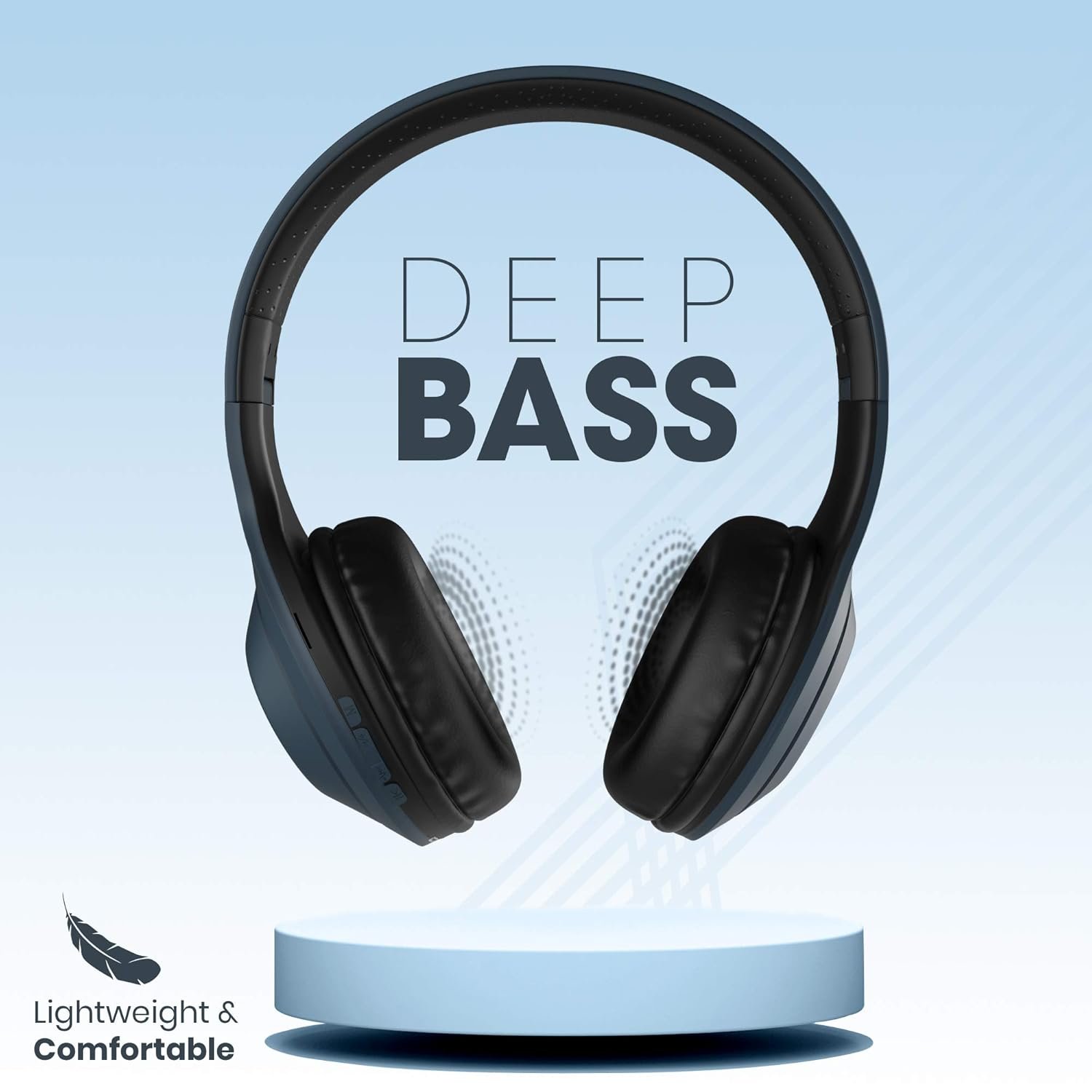 ZEBRONICS Zeb Duke 101 Wireless Headphone with Mic, Supporting Bluetooth 5.0, AUX Input Wired Mode, mSD Card Slot, Dual Pairing, On Ear & 12 hrs Play Back time,FM, Media/Call Controls (Blue) - Image 4