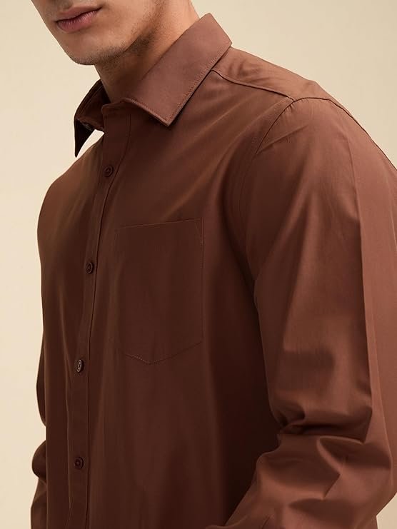 Highlander Men’s Slim Fit Formal Shirt | Solid Formal Shirt for Men | Comfortable Fabric | Stylish Design for Everyday Use & Office Wear - Image 3