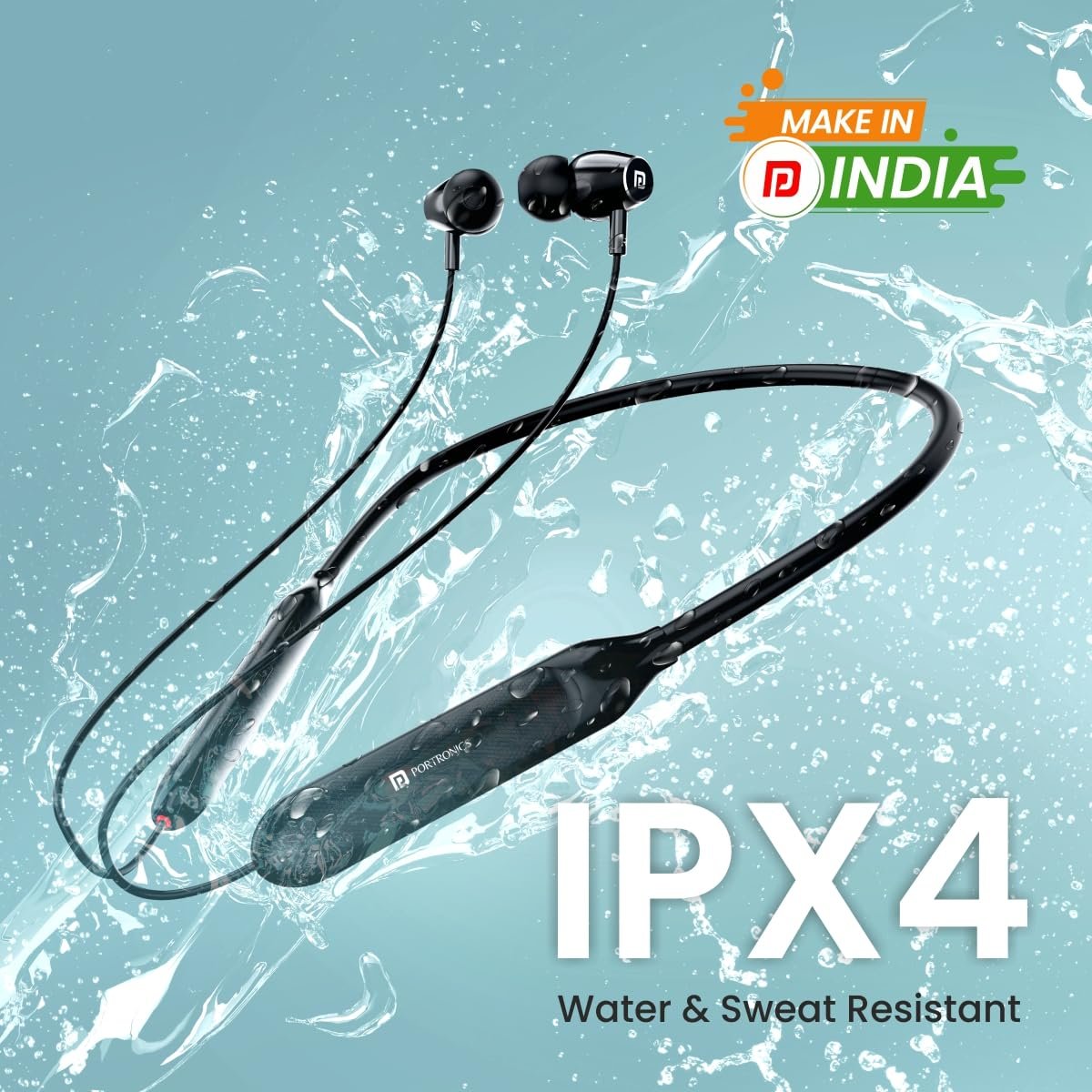 Portronics Harmonics Z7 Bluetooth Wireless in Ear Earphones with Upto 40 Hours Playback, 10mm Dynamic Driver, Gaming Mode, High Bass, IPX4 Water and Sweat Resistant, Type C Fast Charging(Black) - Image 9