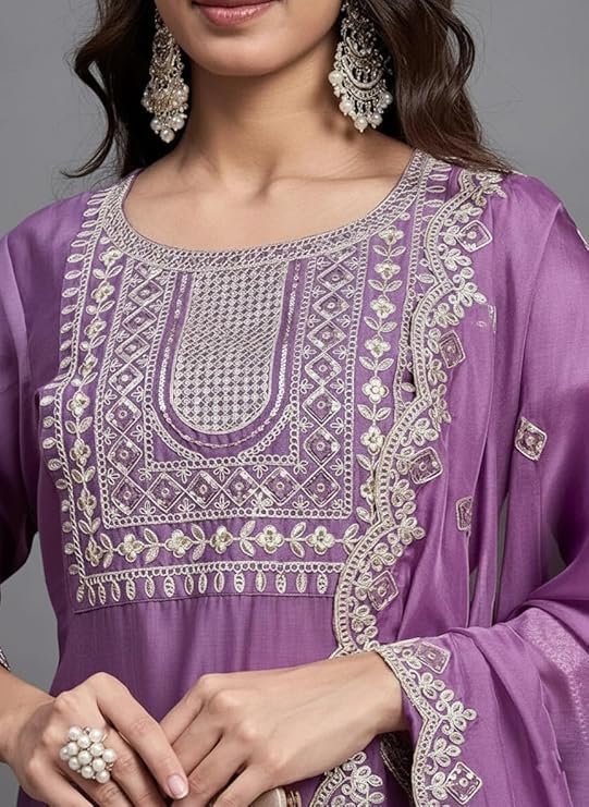 Teal Green Embroidered Kurta Pant Set with Dupatta for Women – 3 Piece Ethnic Wear - Image 3