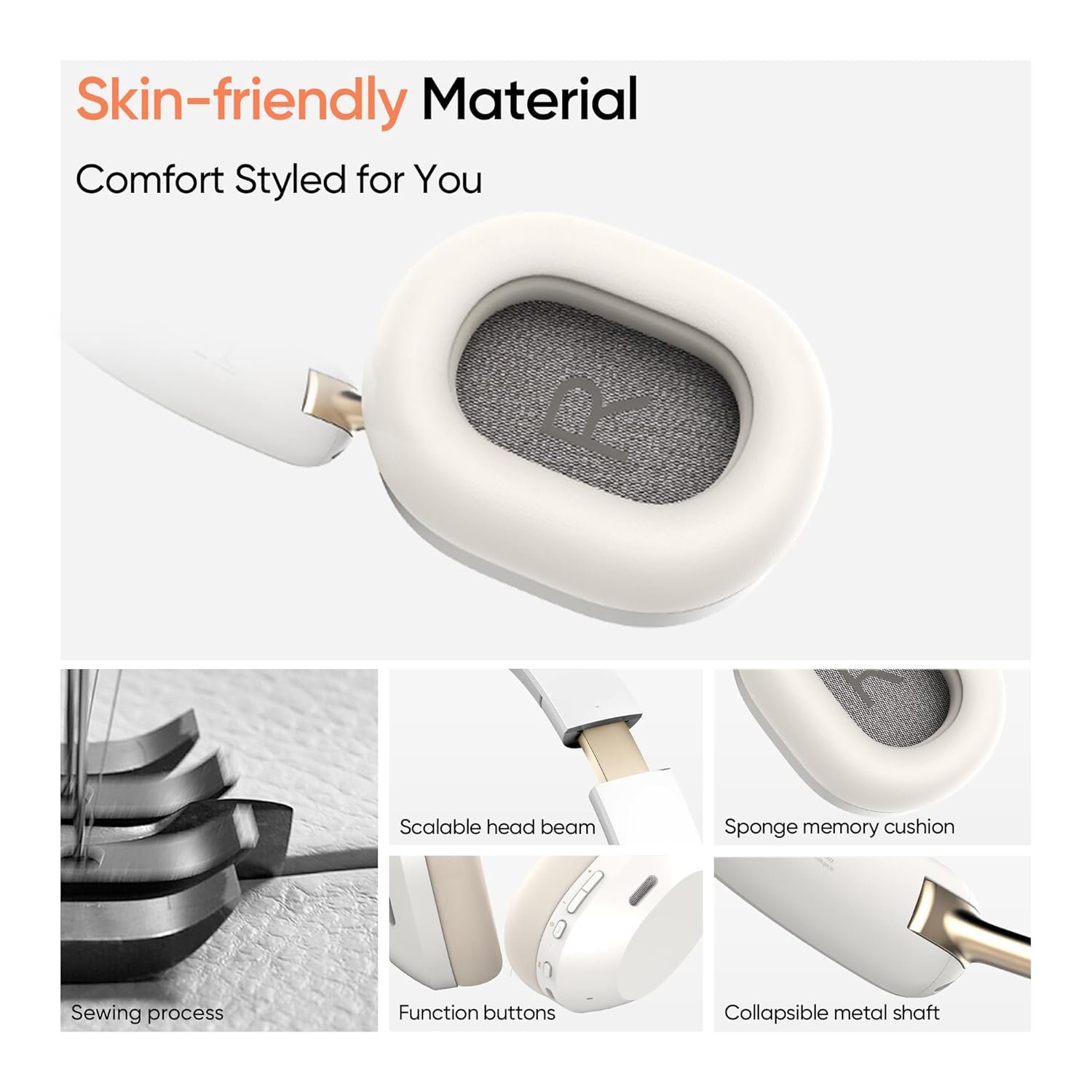 realme TechLife Studio H1 Over The Ear Over Ear Wireless Headphone with 70Hours Playtime 360° Spatial Audio, 40mm Drivers, 80ms Superlow Latency, 43 dB Adaptive ANC-White - Image 8