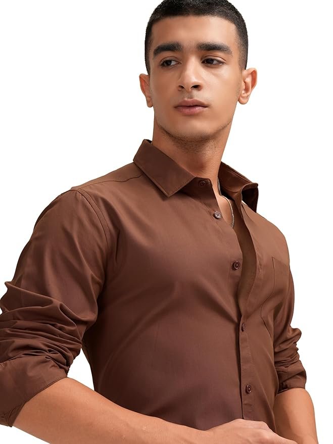 Highlander Men’s Slim Fit Formal Shirt | Solid Formal Shirt for Men | Comfortable Fabric | Stylish Design for Everyday Use & Office Wear - Image 5