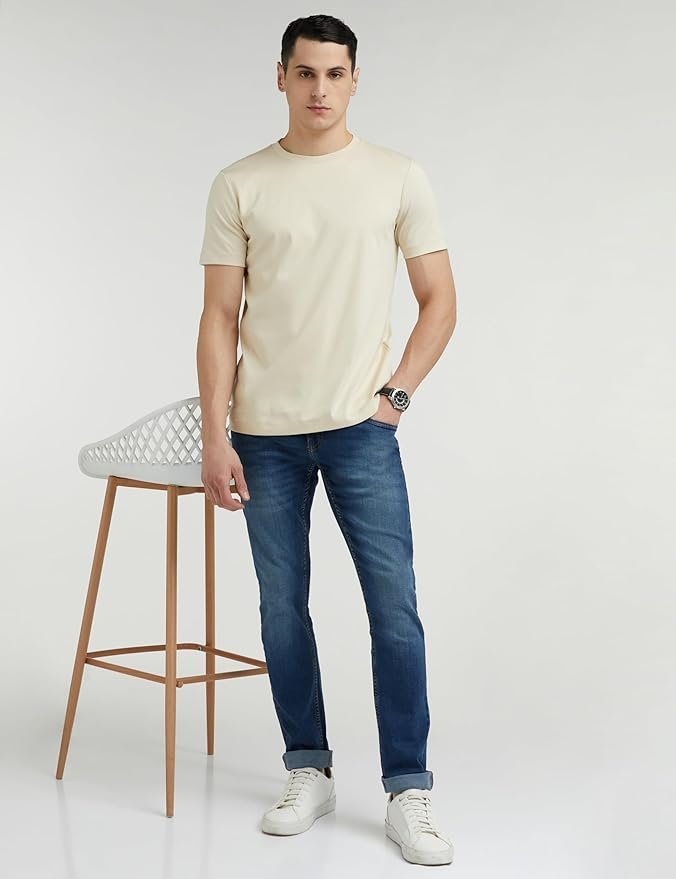 Peter England Men Mid Rise Premium Skinny Fit Stretchable Jeans - Image 3