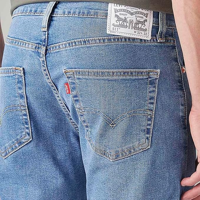 Levi's Men's 511 Slim Fit Mid Rise Blue Jeans - Image 5