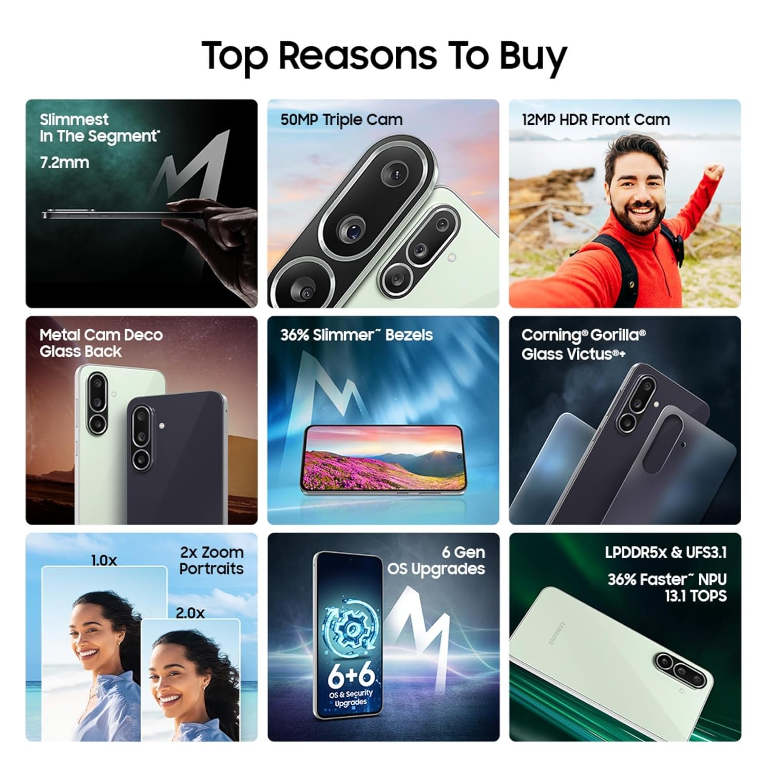 Samsung Galaxy M56 5G Mobile (Black, 8GB RAM, 128GB Storage)| Segment's Slimmest | Gorilla Glass Victus+| 10 Bit HDR Video| 50MP Camera| AI | Vapour Cooling Chamber| Lag-Free Gaming| Without Charger - Image 9