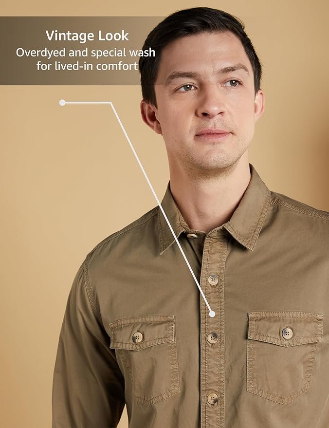 Symbol Premium Men's Washed Cotton Twill Casual Shirt - Regular Fit | Pure Cotton (Available in Plus Sizes) - Image 4