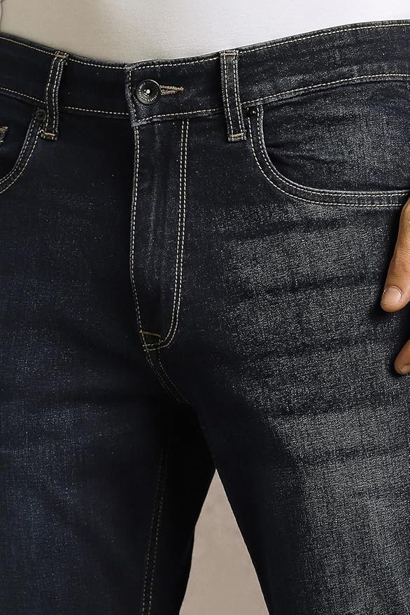 Louis Philippe Men's Smart Fit Stretch Fabric for Comfort Premium Wash Aesthetic Authentic Twill and Durable Jeans - Image 4