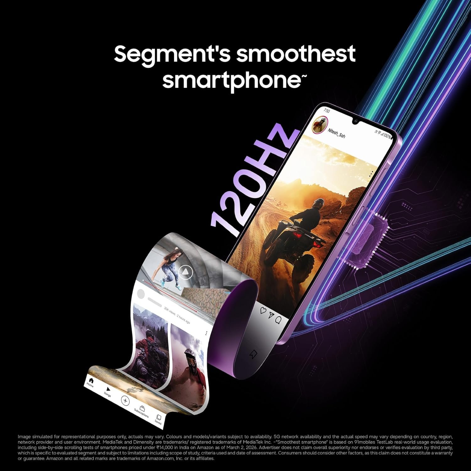 Samsung Galaxy M17e 5G Mobile (Vibe Violet, 4GB RAM, 128GB Storage) | Smoothest 120 Hz Refresh Rate| Monster 6000 mAh Battery | IP54 | 6 Gen OS Upgrades | AI | Gemini Live | Without Charger - Image 9