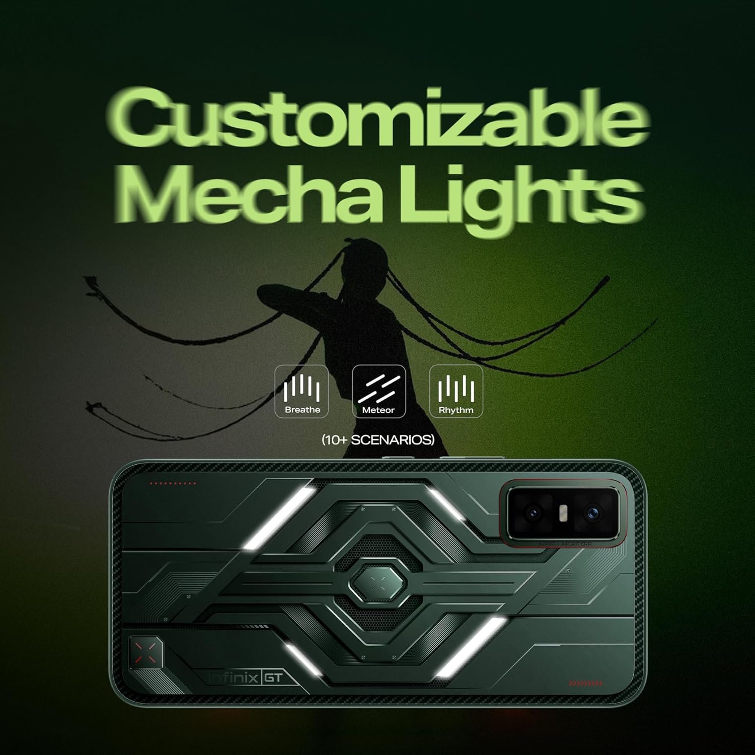 Infinix GT 30 5G+ (Blade White, 8GB RAM, 128GB Storage) | Cyber Mecha Deisgn with LED Lights | 90FPS on BGMI | 1.5K 144Hz AMOLED Display | Segment's 1st Gaming Triggers | 64MP Sony Camera | Infinix AI - Image 11