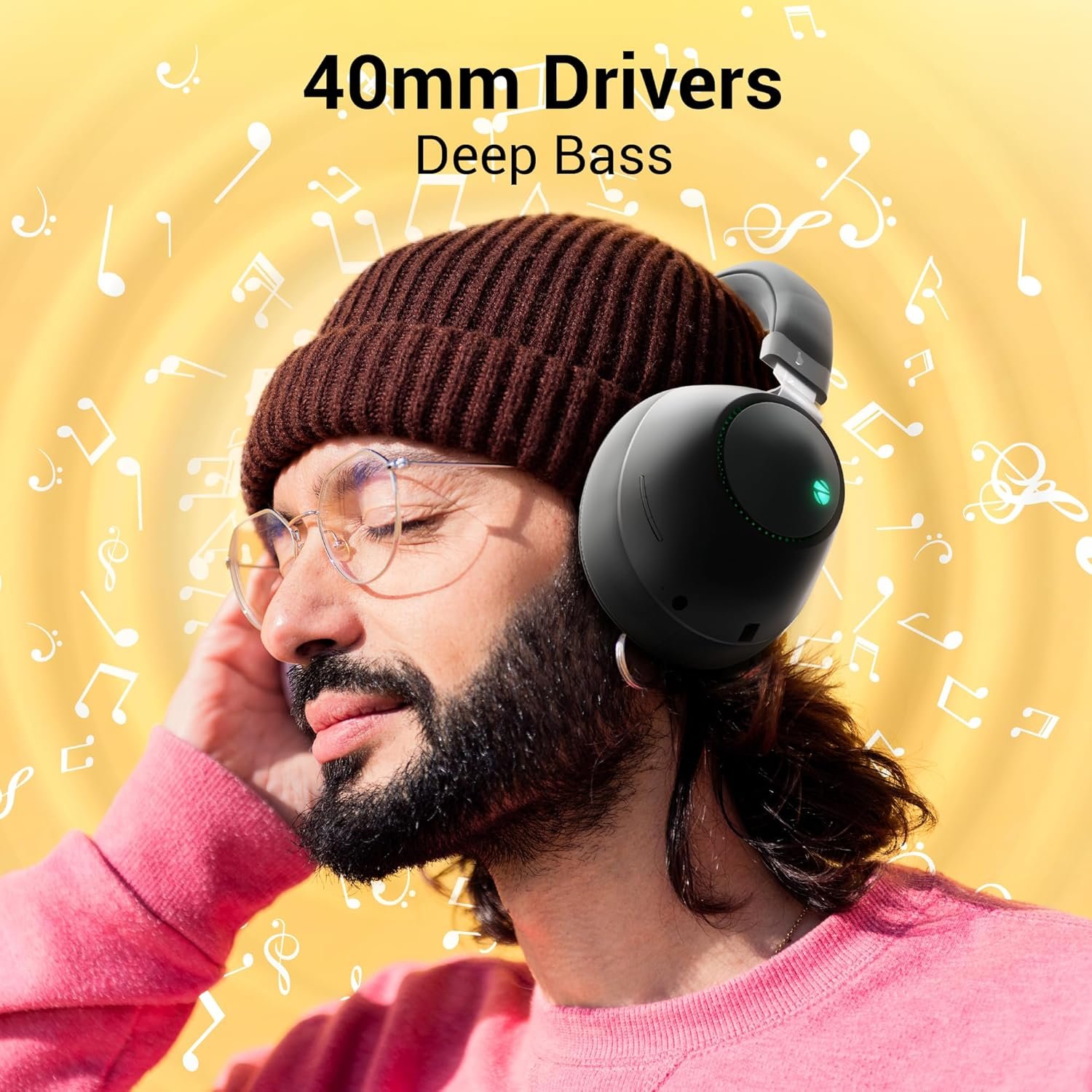 ZEBRONICS Duke Over Ear Wireless Headphone with Up to 60h Backup,Supports Bluetooth,Dual Pairing,Gaming Mode,Environmental Noise Cancellation (ENC),LED Lights,Deep Bass,Voice Assistant Support (Black) - Image 7