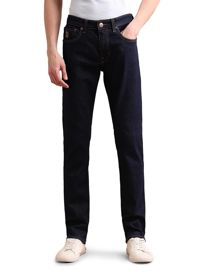 U.S. Polo Assn. Slim Fit Jeans for Men, Denim Weave, Mid Rise, Casual Wear Mens Jeans - Image 5