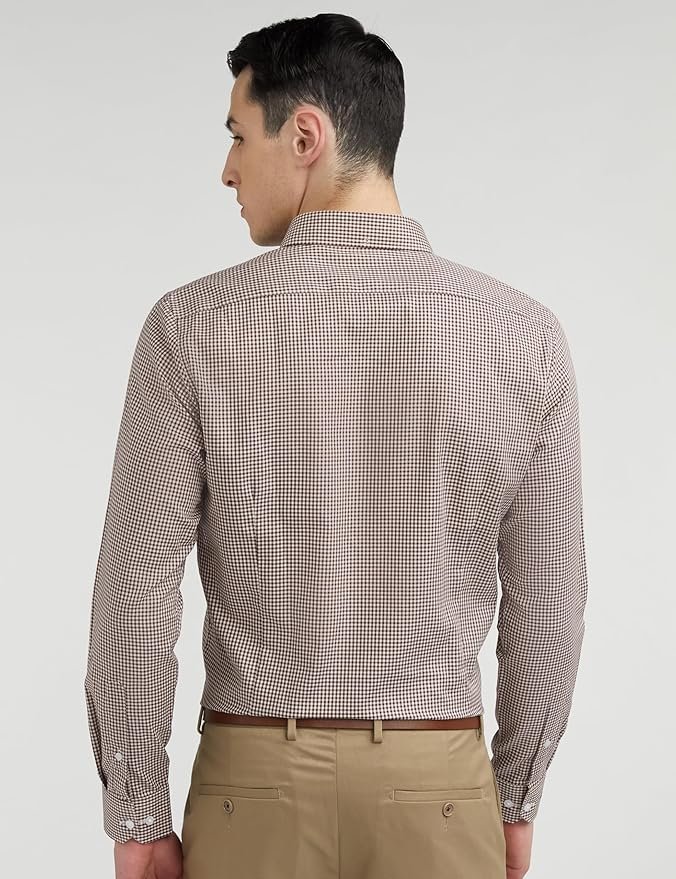 Van Heusen Formal Checkered Shirt for Men| Premium Cotton| Full Sleeves| Slim Fit |Breathable Fabric - Image 3