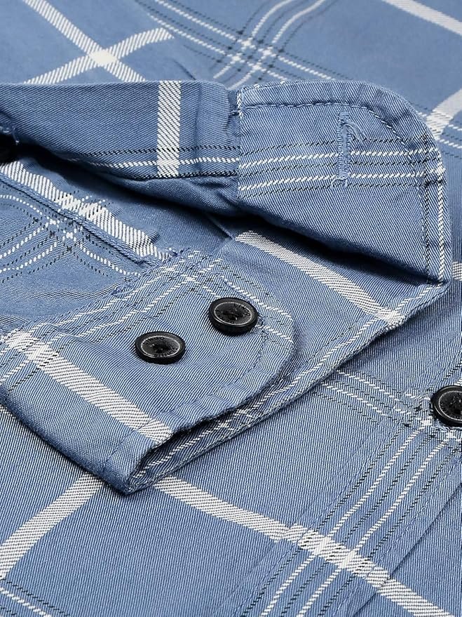 Dennis Lingo Men's Checkered Slim Fit Cotton Casual Shirt - Image 4