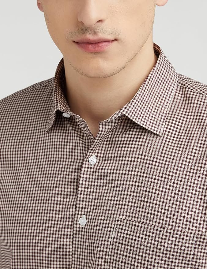 Van Heusen Formal Checkered Shirt for Men| Premium Cotton| Full Sleeves| Slim Fit |Breathable Fabric - Image 4