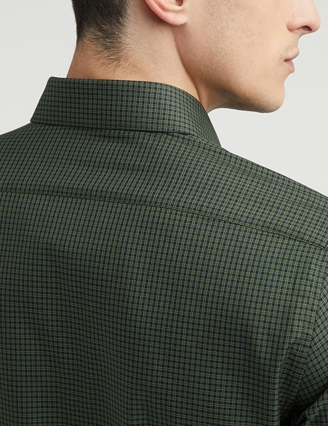 Van Heusen Formal Micro Checkered Shirt for Men| Premium Cotton| Full Sleeves| Slim Fit |Breathable Fabric - Image 4