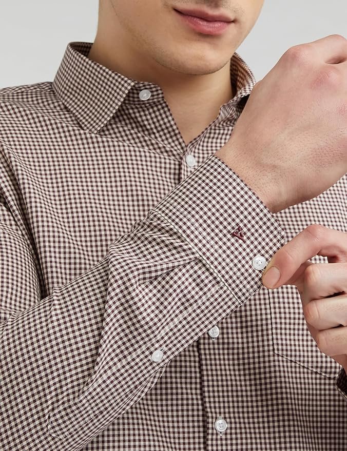 Van Heusen Formal Checkered Shirt for Men| Premium Cotton| Full Sleeves| Slim Fit |Breathable Fabric - Image 5