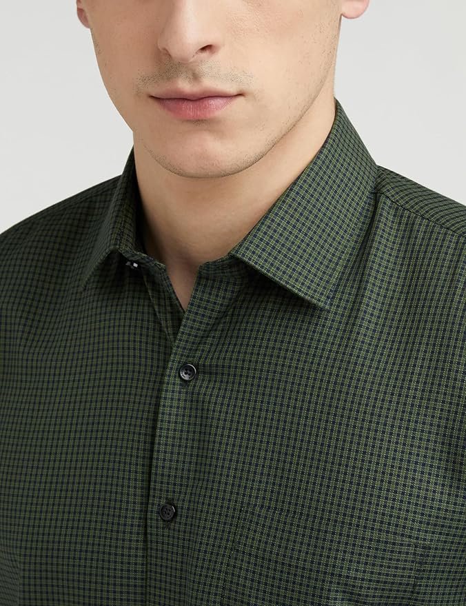 Van Heusen Formal Micro Checkered Shirt for Men| Premium Cotton| Full Sleeves| Slim Fit |Breathable Fabric - Image 6