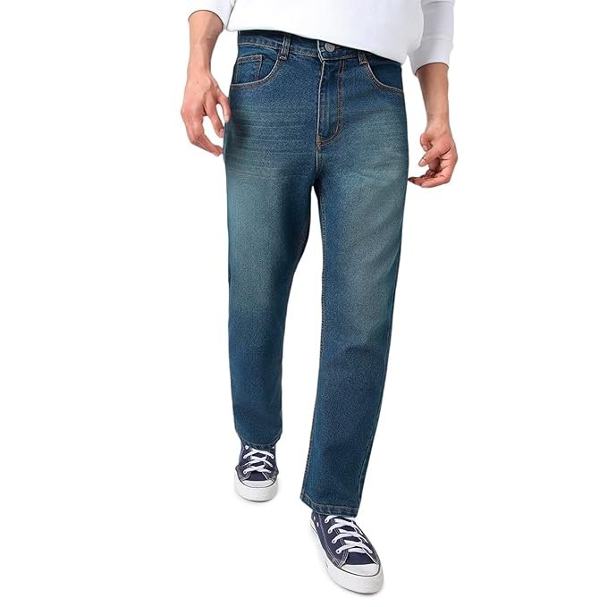 Urbano Fashion Men Mid Rise Straight Fit Washed Jeans Stretchable - Image 6